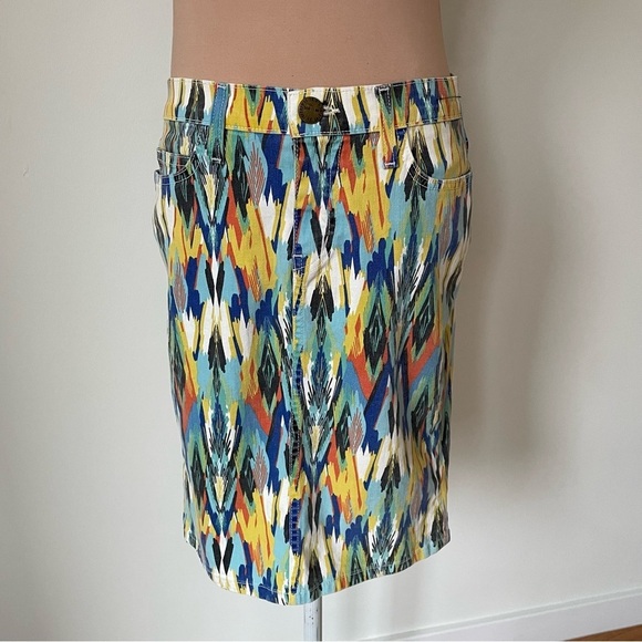 Elliott Current Elliot Multicolor Arrow Stiletto Cotton Pencil Skirt EUC Size 27 - Picture 4 of 12